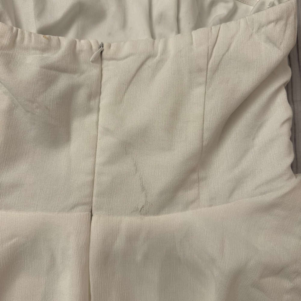 Princess Polly‎ The Rolla Romper Women's Size 6 White Back Zip Cotton Ruffle - Picture 8 of 10